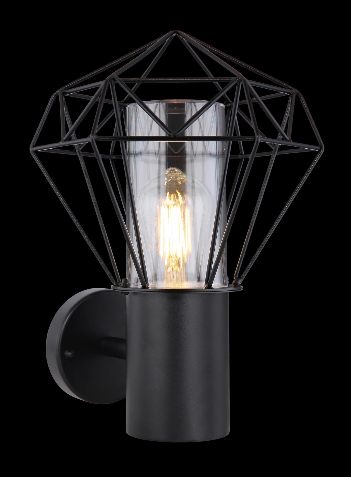 Venkovní svítidlo černá,  max. 15 Watt - černá/čiré, Basics, kov/plast (22,5/27,5/31cm)