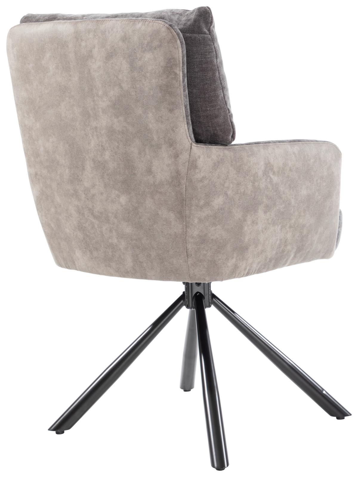 ŽIDLE S PODRUČKAMI SOPHIE - šedá/černá, Moderní, kov/textil (60/93/67cm) - Premium Living