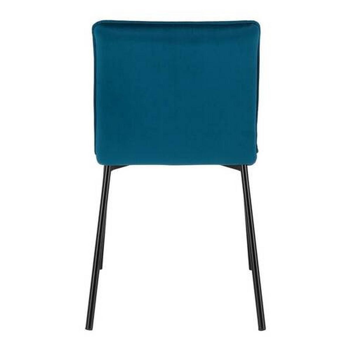 Židle DARLA petrojelová - petrolej/černá, Moderní, kov/dřevo (49/81/55cm) - Bessagi Home