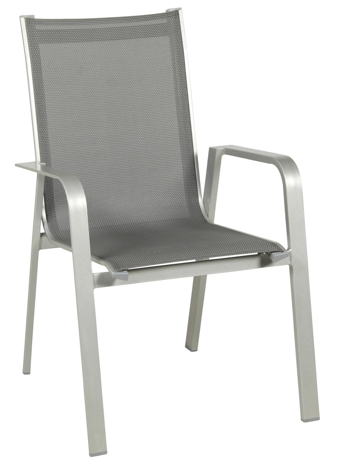 Gartengarnitur 5-teilig Urban Aluminium/textil - Platinfarben/Dunkelgrau, Basics, Textil/Metall (160/90/72cm) - Acamp