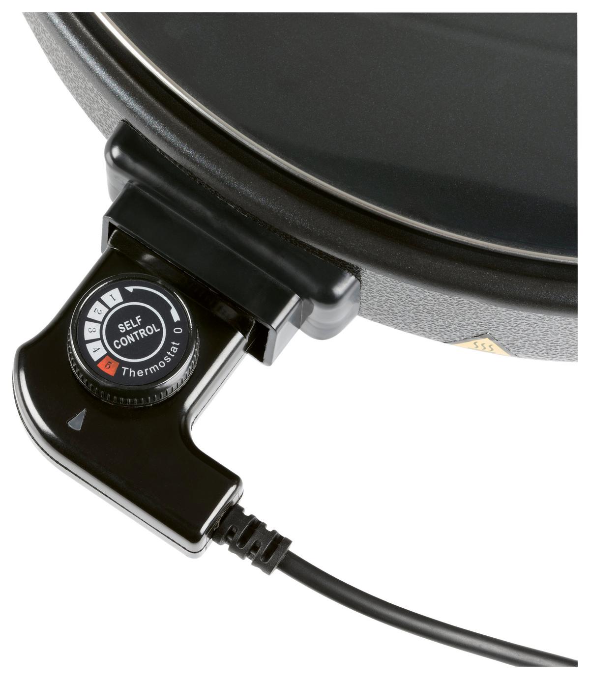 Party-pfanne Elektrisch 12316 Party-Pfanne Elektrisch - Schwarz, Basics, Glas/Kunststoff (41/45/17,5cm)