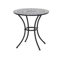 Gartentisch Como Metall/Keramik ⌀ 60 cm - Schwarz, KONVENTIONELL, Keramik/Metall (60/60/71cm) - Siena Garden