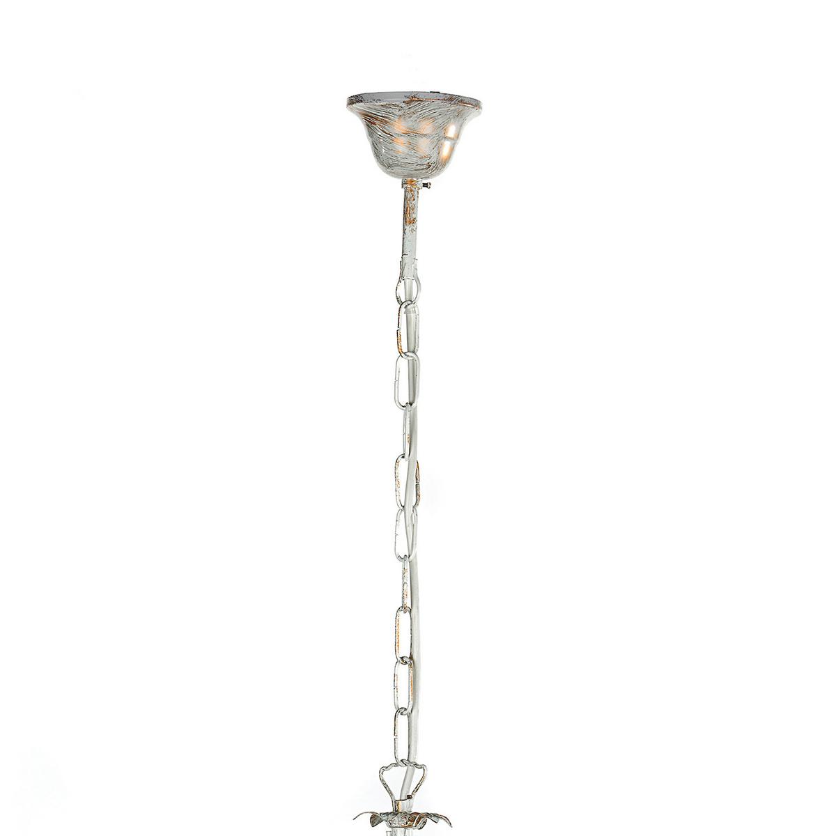 Kristall-Hängeleuchte 4669/3 - Weiß, Natur, Glas/Textil (60/105cm)