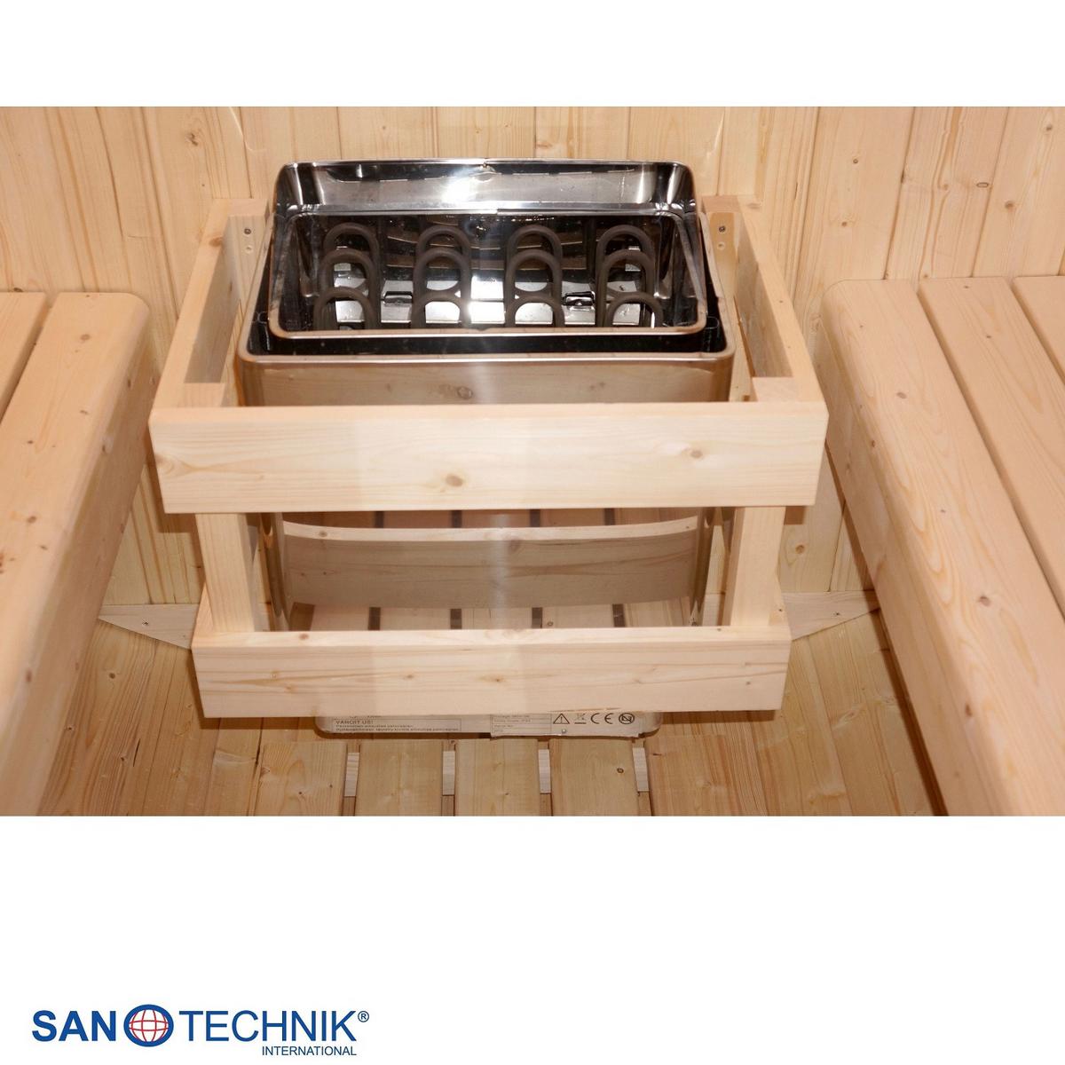 SAUNAFASS Tromsö Fichtefarben B: 180 cm - Fichtefarben, KONVENTIONELL, Glas/Holz (189/180/191,5cm) - Sanotechnik