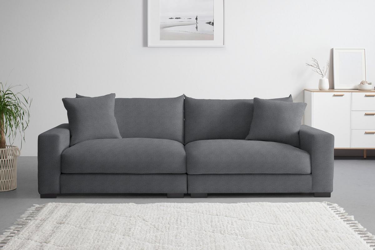 Mega pohovka PEDRO 1200, tmavě šedá - tmavě šedá, Moderní, kov/dřevo (261/83/124cm) - Mömax