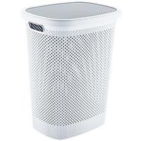 Wäschetonne Mit Deckel Diamond Weiß, 45,9x59x37,2 Cm - Weiß, Basics, Kunststoff (45,9/59/37,2cm) - Luca Bessoni