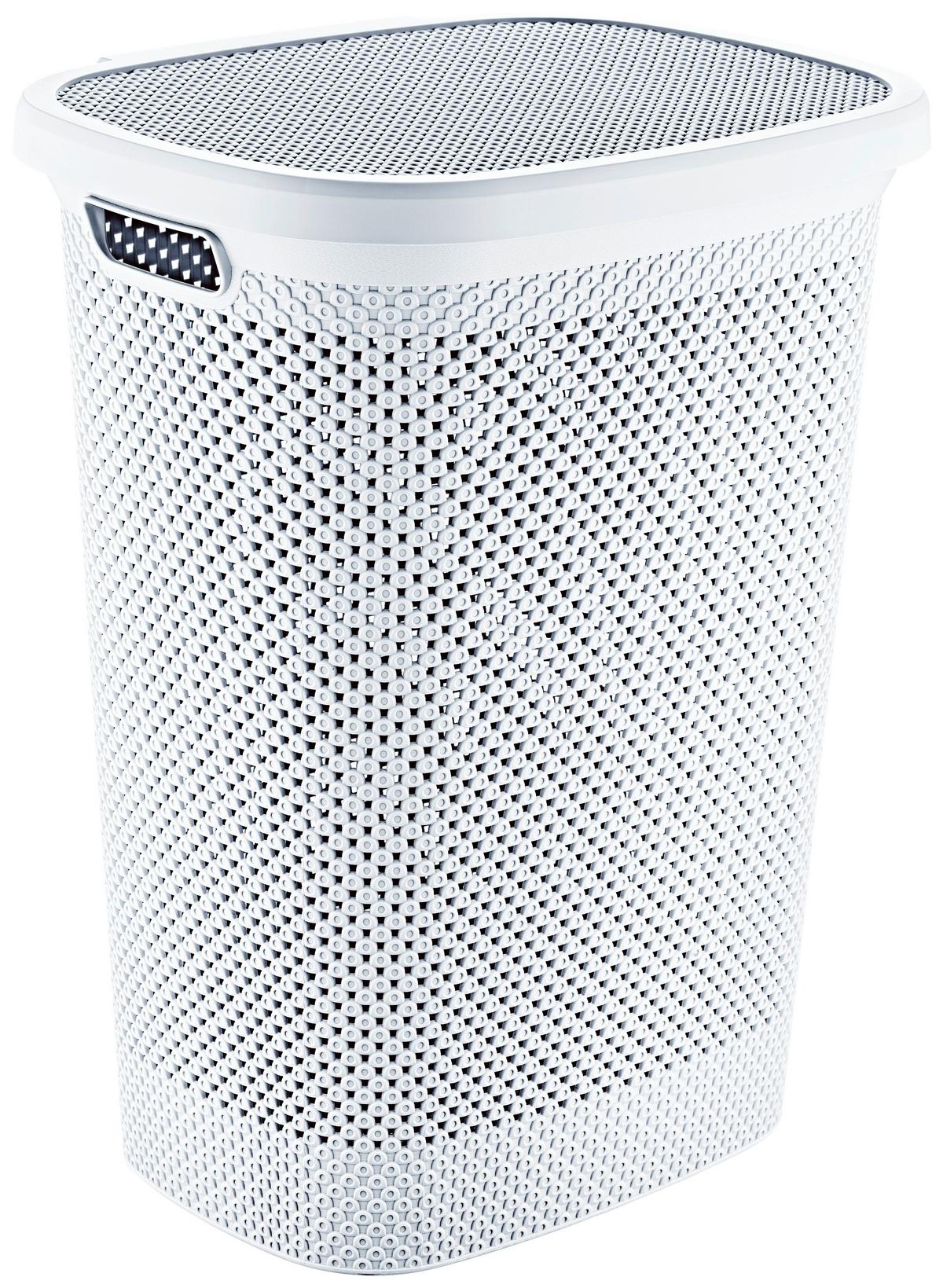 Wäschetonne Mit Deckel Diamond Weiß, 45,9x59x37,2 Cm - Weiß, Basics, Kunststoff (45,9/59/37,2cm) - Luca Bessoni
