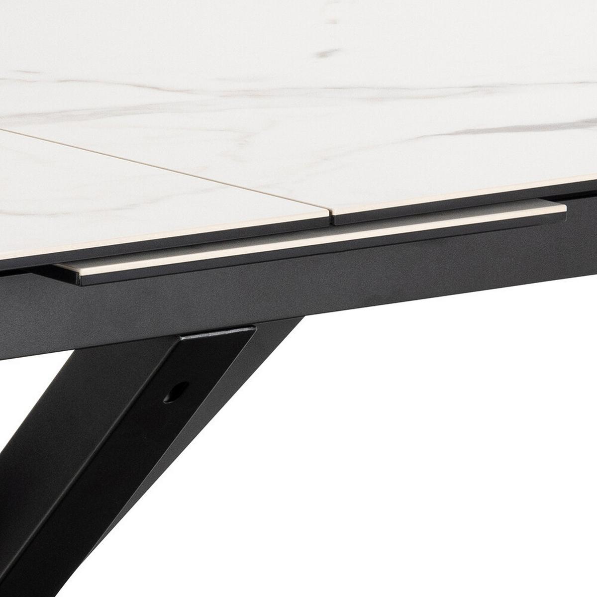 Esstisch Ausziehbar Heaven 168-210x90x75,5cm Schwarz/weiß - Schwarz/Weiß, Trend, Keramik/Metall (168-210/90/75,5cm) - MID.YOU