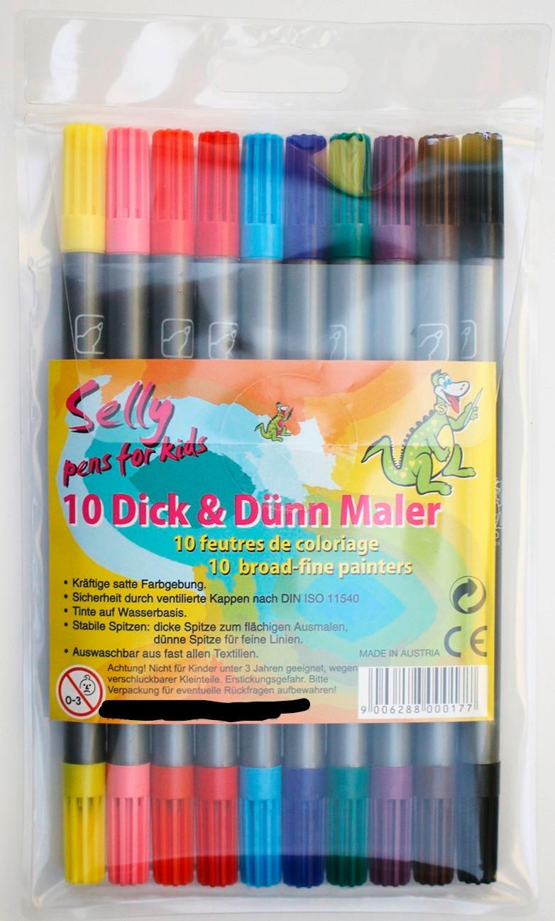 Filzstift-Set DICK & DÜNN MALER von SELLY PENS FOR KIDS