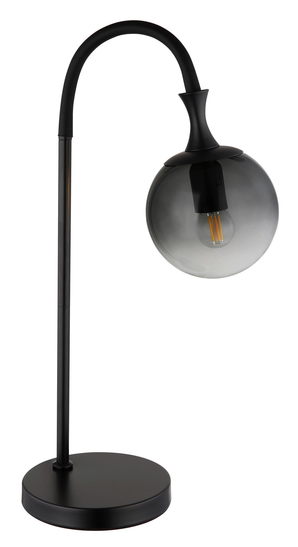 Tischleuchte 15885t - Schwarz/Grau, Design, Glas/Metall (22,5/18/57,5cm) - Globo