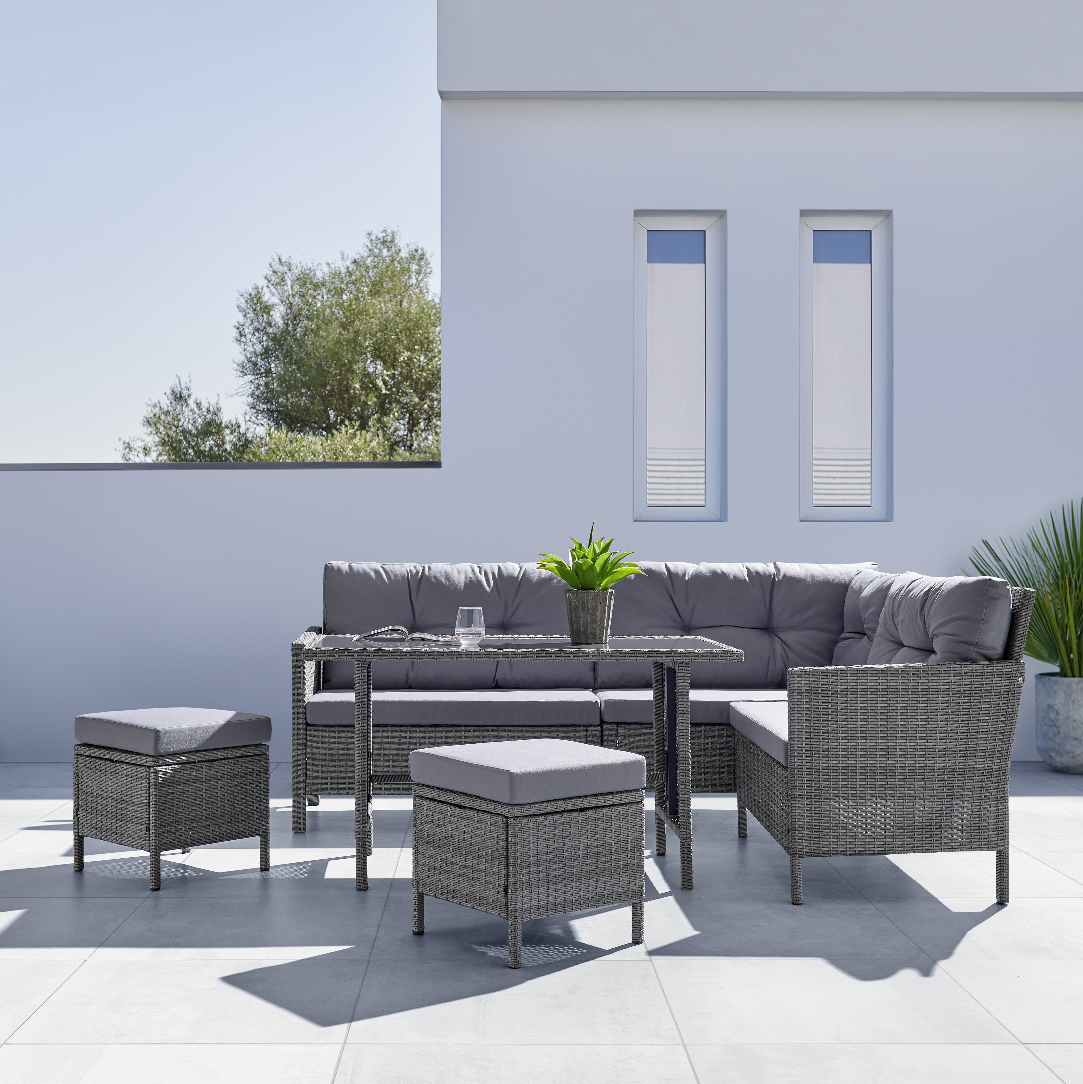 Zahradní Sedací Souprava Jessie - šedá, Moderní, kov/textil - Bessagi Garden