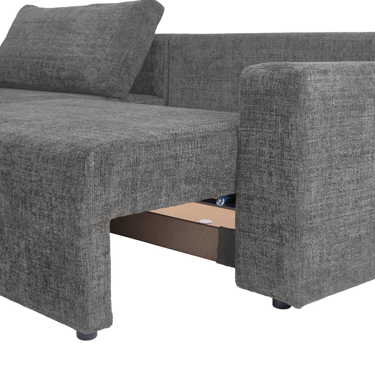Ecksofa Dallas - Schlammfarben/Schwarz, MODERN, Holz/Kunststoff (173/258cm)