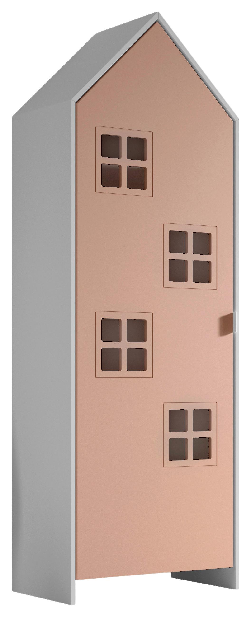 Kinderkleiderschrank Casami - Pink/Weiß, MODERN, Holzwerkstoff (57,6/171,3/37cm) - MID.YOU