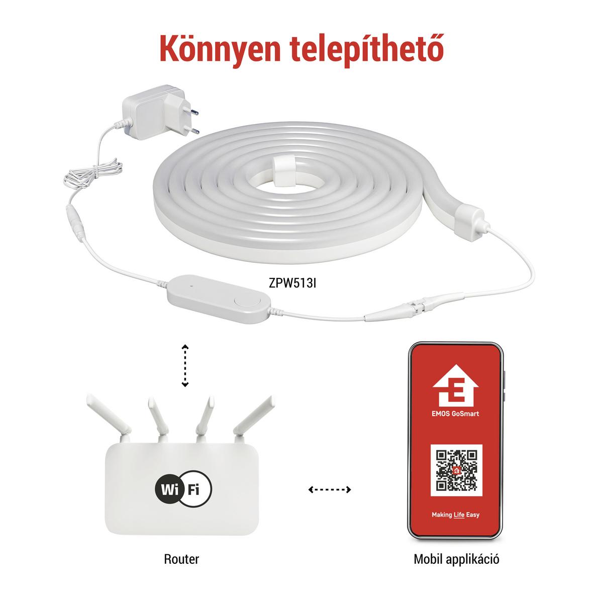 Led Szalag Rugalmas Gosmart Kb. 5m - többszínű, Basics, műanyag (500cm)