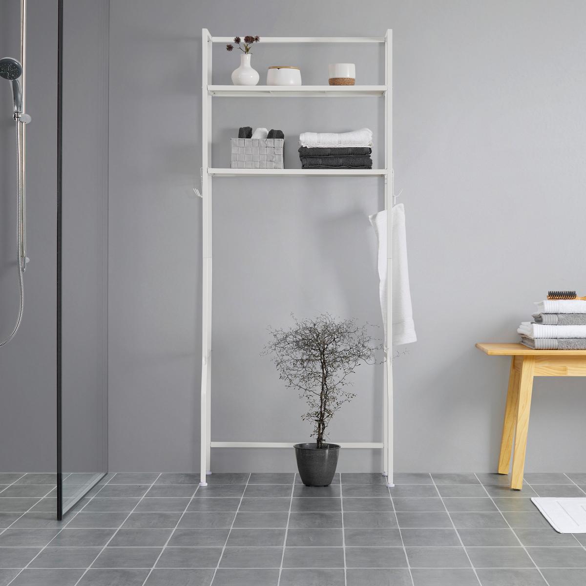 Regál SANDRO biely - biela, Modern, kov (68/160/28cm) - P & B