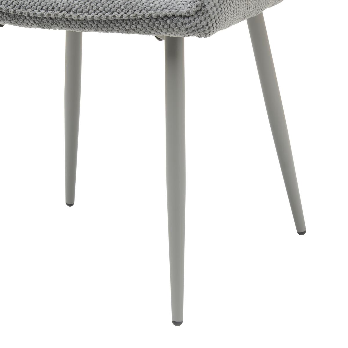 Armlehnstuhl Cora Webstoff Grau, B: 56 cm - Grau, KONVENTIONELL, Textil/Metall (56/81/61cm) - MID.YOU