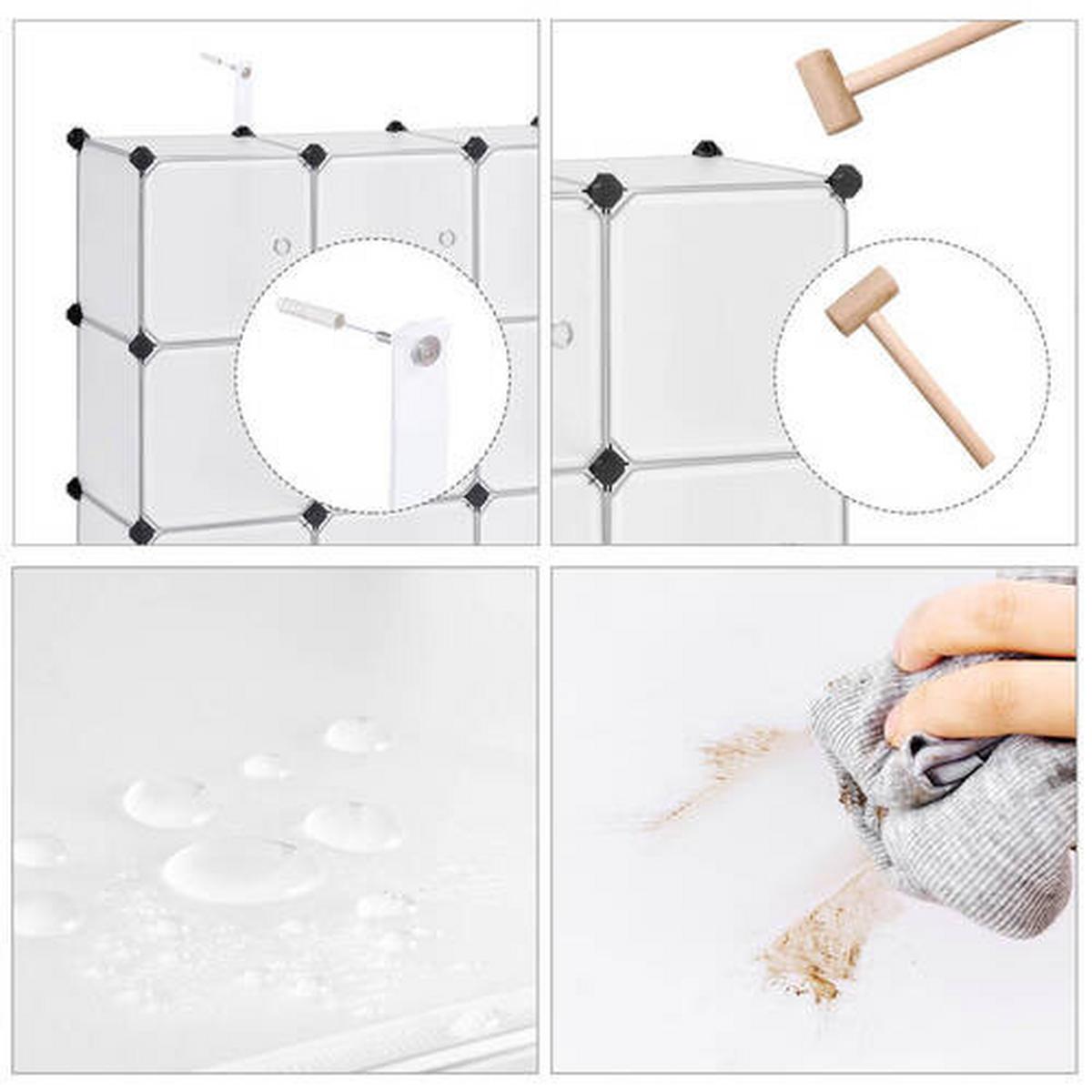 Regalkombination B: 93 cm, Weiß - Schwarz/Weiß, Basics, Kunststoff/Metall (93/123/31cm) - Boxxx