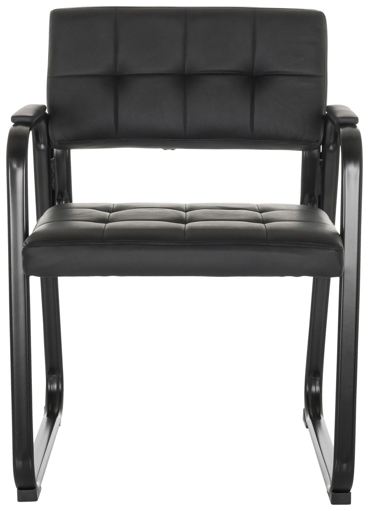 Besucherstuhl Zanta B Pu - Schwarz, Basics, Textil/Metall (58/79/55cm) - MID.YOU