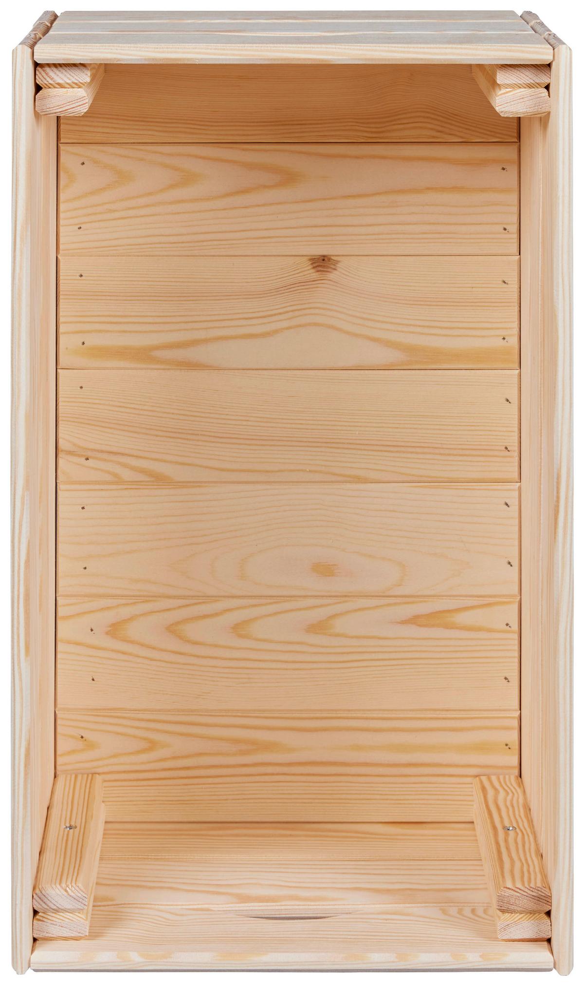 Dekokiste Valloni M - Naturfarben/Kieferfarben, Design, Holz (51/23/31cm) - Livetastic