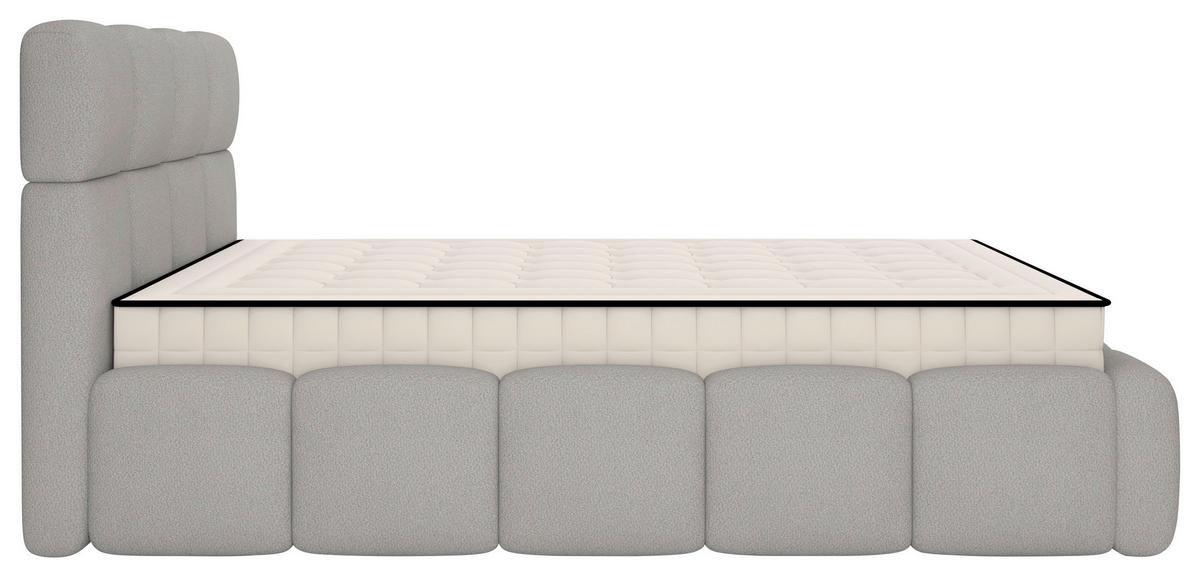 Polsterbett Cloudy M. Matratze Silberfarben, Lf: 140x200 Cm - Silberfarben/Grau, Trend, Holz/Holzwerkstoff (140/200cm) - Luca Bessoni