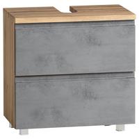 Waschbeckenunterschrank Varese B: 60 cm Hellgrau/Eiche Wotan - Eiche Wotan/Hellgrau, MODERN, Holzwerkstoff (60/56/35cm) - Held