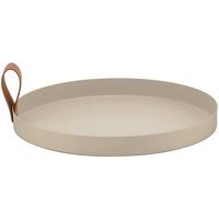 Dekorační talíř MAISY - béžová, Moderní, kov/kůže (25/2,5cm) - Mömax