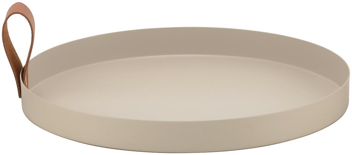 Dekorační talíř MAISY - béžová, Moderní, kov/kůže (25/2,5cm) - Mömax