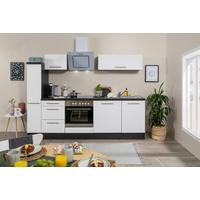 Küchenzeile Rp250ewc Mit Geräte 250 Cm Grau/weiß - Weiß/Grau, Basics, Holzwerkstoff (250cm) - Respekta