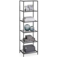 REGÁL "BOOKCASE" ŠEDÁ/ČIERNA - čierna/sivá, Modern, kov/sklo (40/177,3/30cm) - MID.YOU