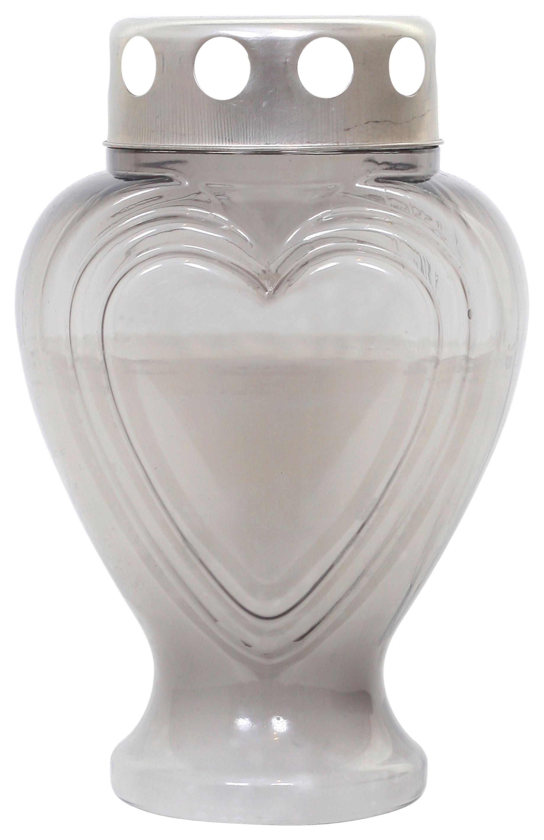 Grabkerze William - Rot/Weiß, KONVENTIONELL, Naturmaterialien/Kunststoff (11,4/17,9cm) - Ondega