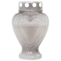 Kegyeleti Mécses William - piros/fehér, Konventionell, műanyag/természetes anyagok (11,4/17,9cm) - Ondega