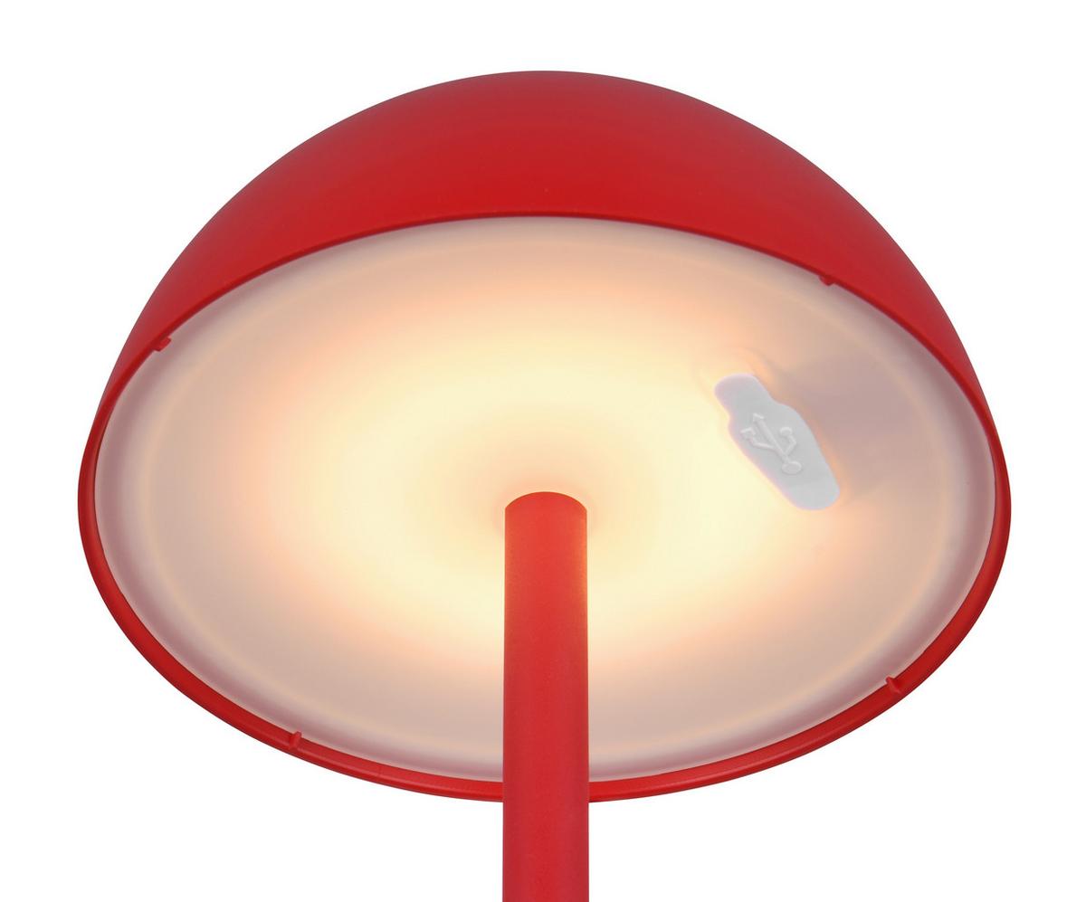 Akku-Tischleuchte R54106110 Ricardo - Rot, Trend, Kunststoff (13,5/30cm)