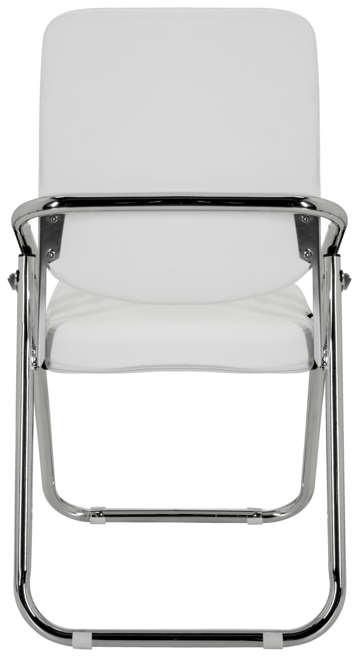 Besucherstuhl Esto Weiß Klappbar - Chromfarben/Weiß, Basics, Textil/Metall (46/90/40cm) - MID.YOU