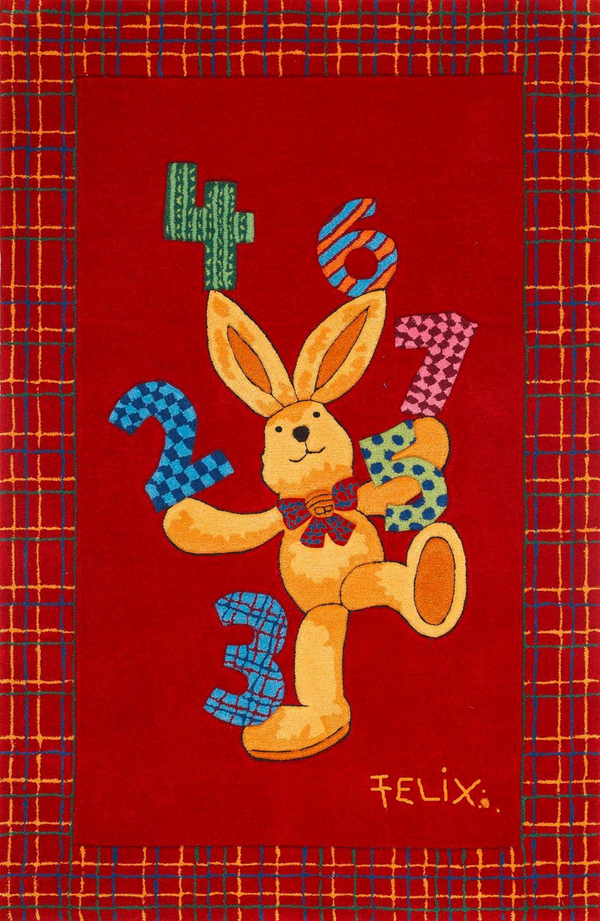 Kinderteppich Fe-2194 - Rot, Trend, Textil (130/190cm)