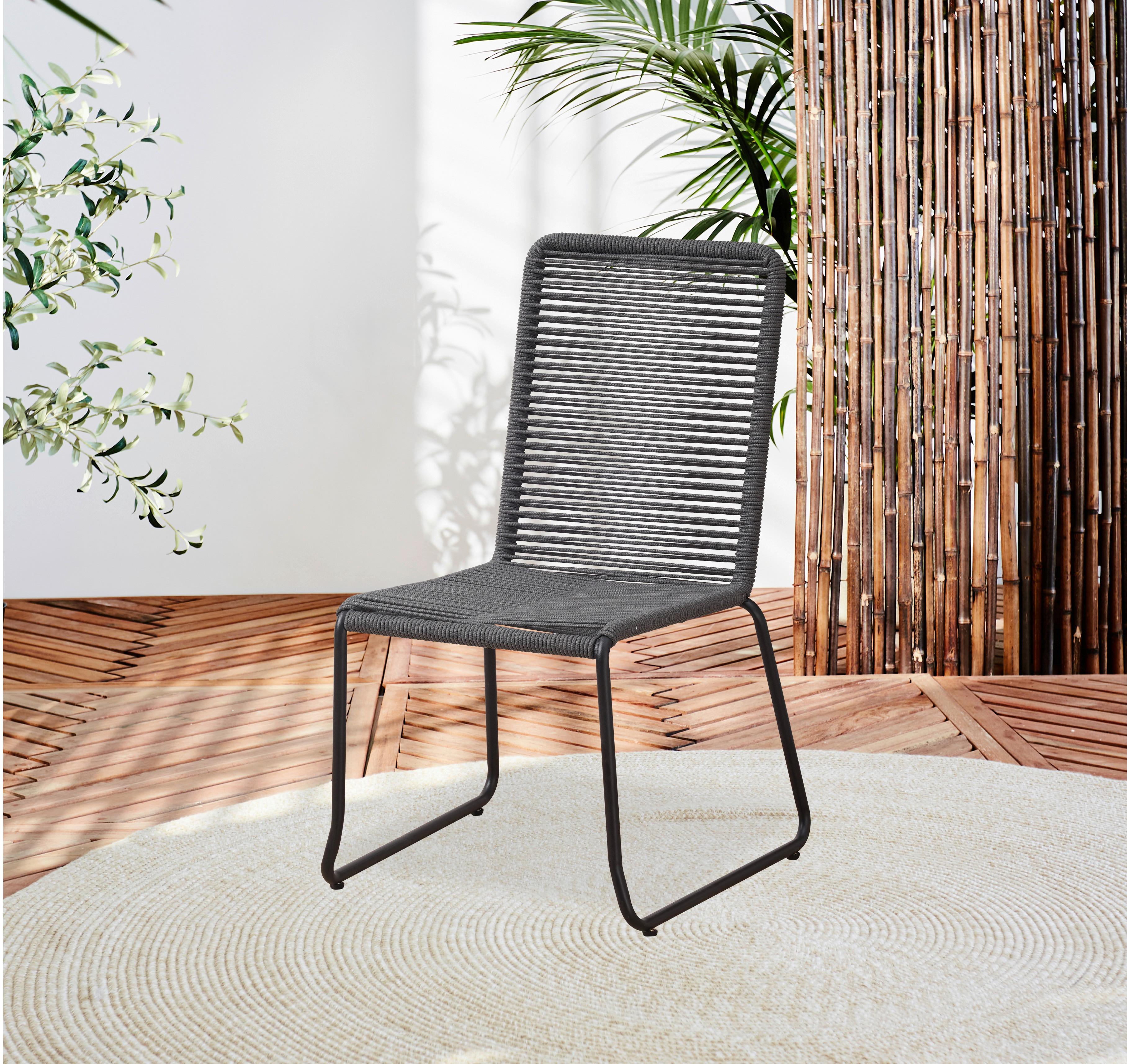 Gartensessel-Set 2-Tlg. Zundert Metall/Kunststoff - Anthrazit, Design, Kunststoff/Metall (60/89/44cm) - Gardenson