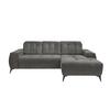 Ecksofa mit USB Anschluss Sano, Grau, S: 258x180 cm - Schwarz/Grau, MODERN, Textil (258/180cm) - Livetastic