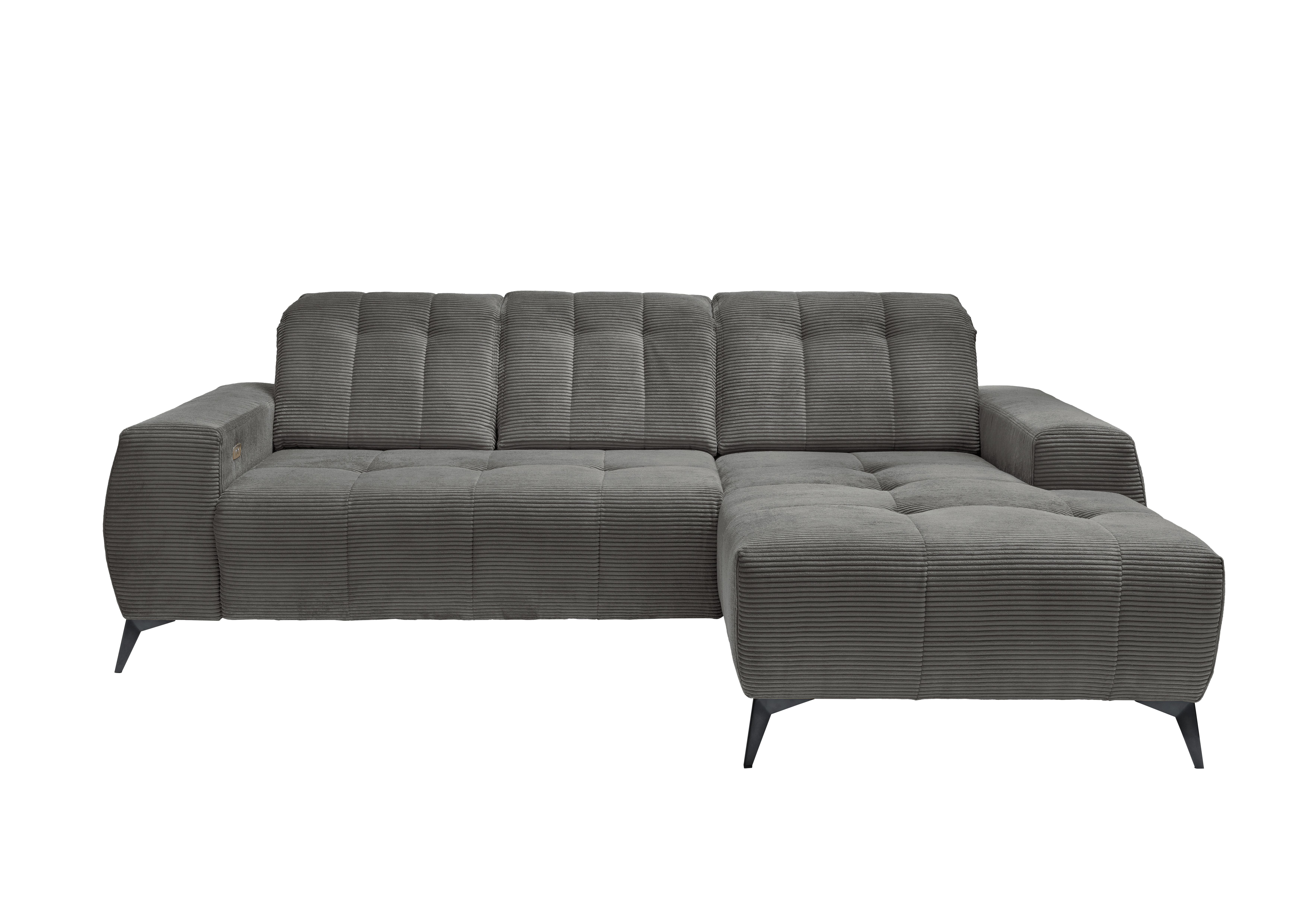 Ecksofa mit USB Anschluss Sano, Grau, S: 258x180 cm
