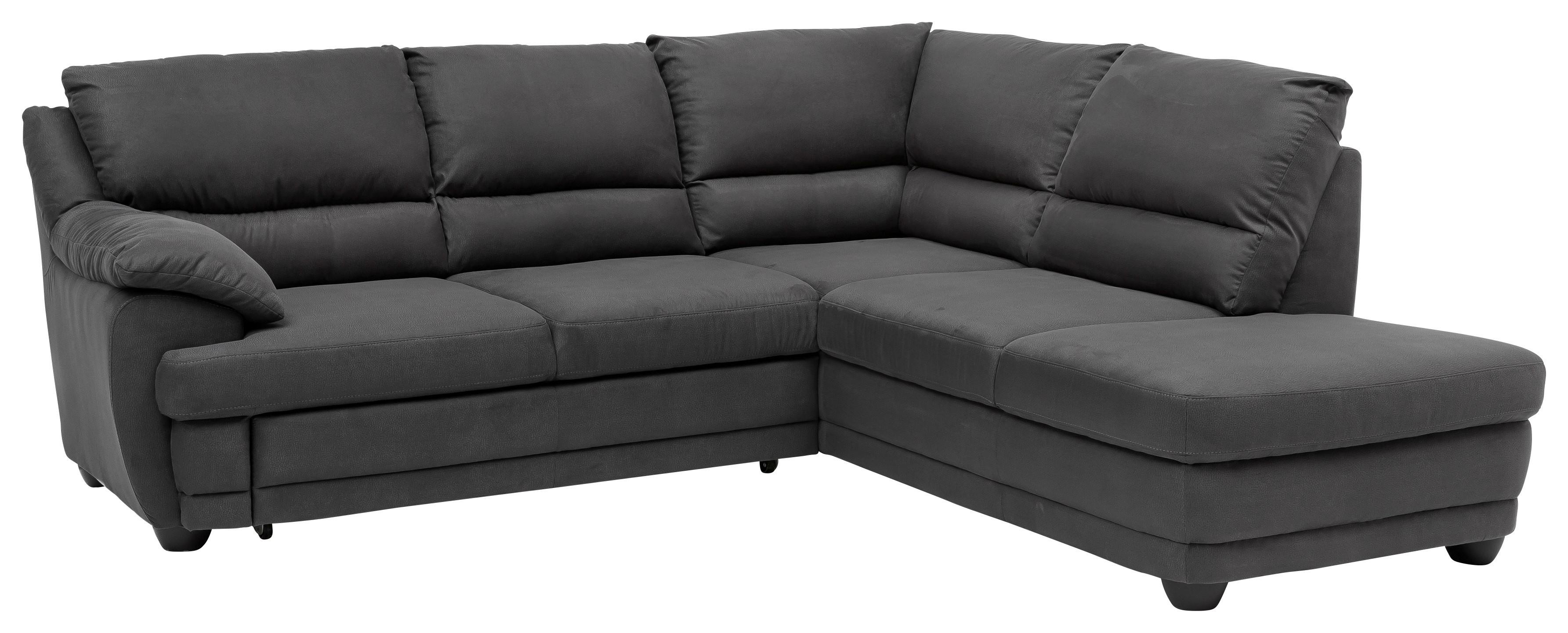 Ecksofa Mit Schlaffunkton Nebolo Anthrazit - Anthrazit/Schwarz, Design, Textil (245/225cm) - Livetastic