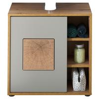 Waschbeckenunterschrank Greece B: 60 Cm Eiche Dekor/grau - Eiche Wotan/Hellgrau, MODERN, Holzwerkstoff (60/60/35cm) - MID.YOU
