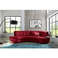 Ecksofa Bretania Bordeaux S: 113x300 cm - Bordeaux/Schwarz, Design, Textil (113/300cm) - Livetastic