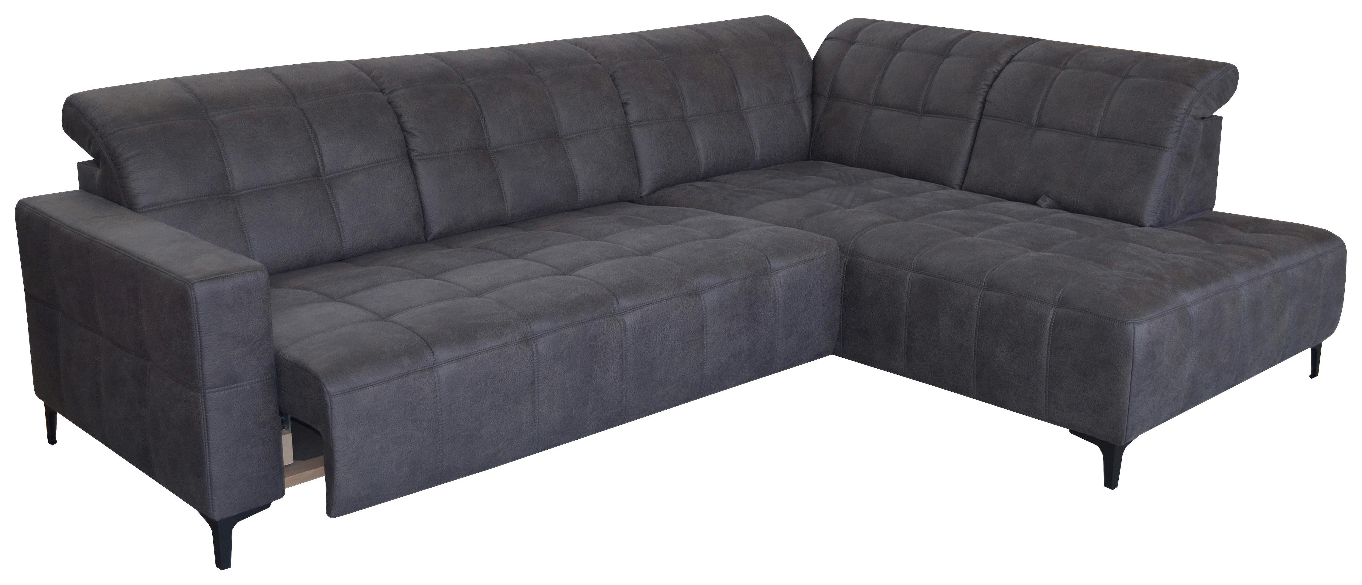 Rohová sedačka PANAMA, pravá, šedá - šedá/černá, Moderní, kov/textil (304/216cm) - Premium Living
