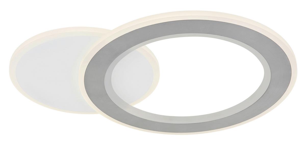 LED-Deckenleuchte 2700-6000k - Hellgrau/Schwarz, Design, Kunststoff/Metall (51/38/4cm) - Globo