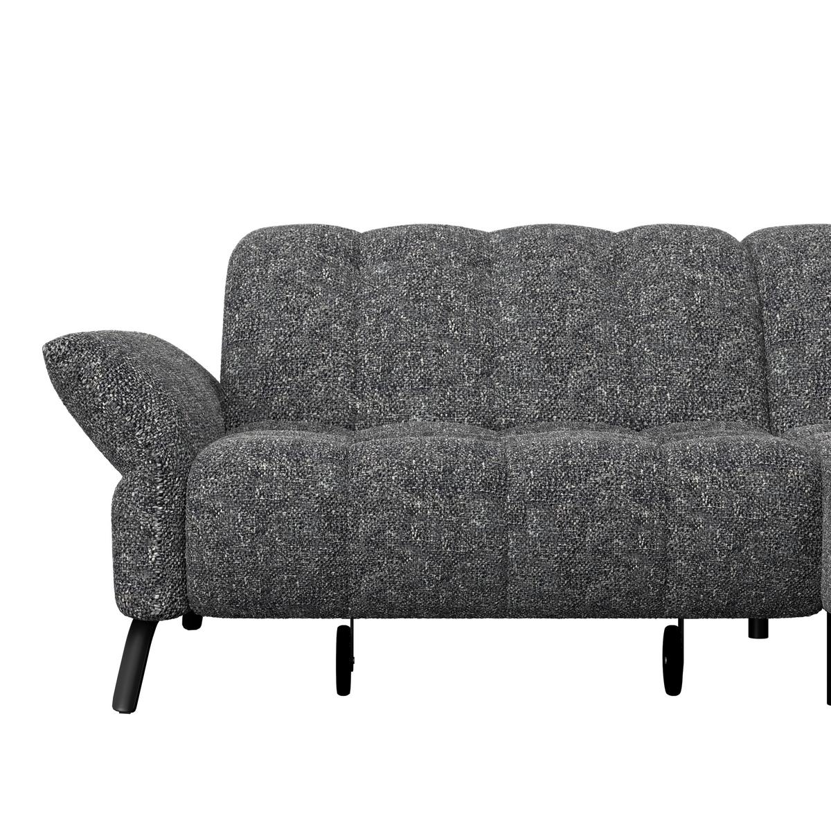 Ecksofa Coast Grau, 244x173cm - Schwarz/Grau, KONVENTIONELL, Holzwerkstoff/Textil (244/173cm)