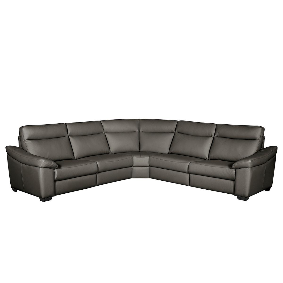 Ecksofa Dakar Anthrazit B: 299x299 Cm - Anthrazit/Schwarz, Design, Leder (299/299cm) - Livetastic