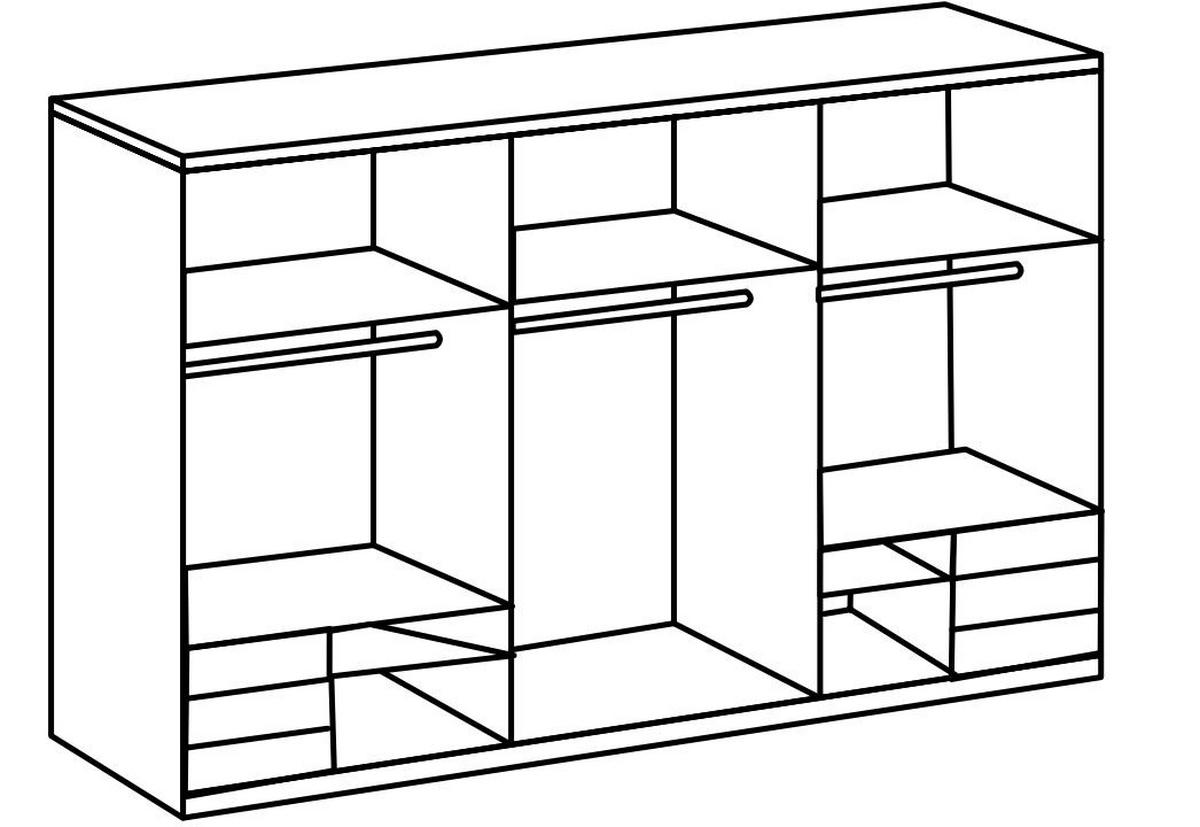 Schwebetürenschrank B: 300 Cm Level Grau/weiß - Weiß/Grau, MODERN, Holzwerkstoff (300/216/65cm) - MID.YOU