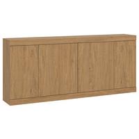 Sideboard Aretta Eichefarben B: 200 cm - Eichefarben/Schwarz, MODERN, Holzwerkstoff (200/91,6/41,8cm)