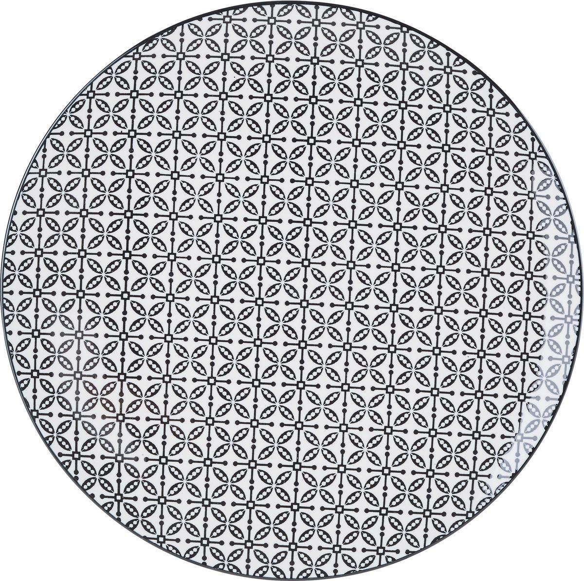 PLYTKÝ TANIER Shiva - čierna/biela, Lifestyle, keramika (26/2,5cm) - Modern Living
