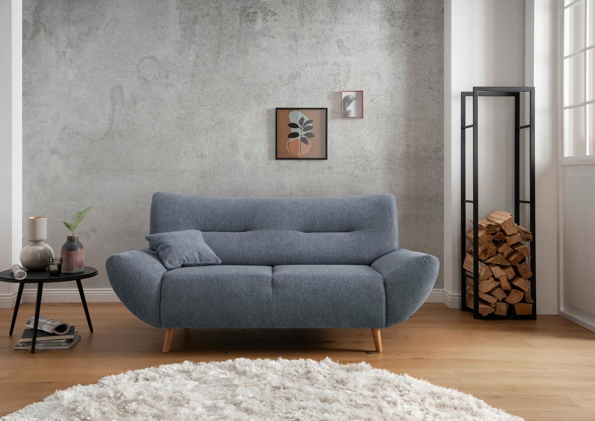 2-Sitzer-Sofa Drago Hellblau - Wildeiche/Hellblau, MODERN, Holz/Textil (173/81/90cm) - MID.YOU