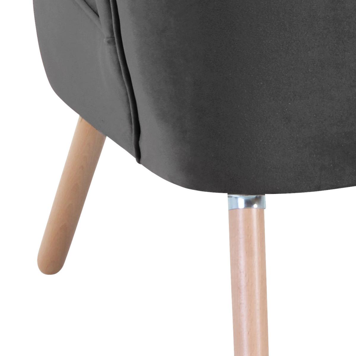 Polsterstuhl Alessandro Anthrazit, Holz-Beine - Anthrazit/Buchefarben, Design, Textil (70/80/66cm) - Max Winzer