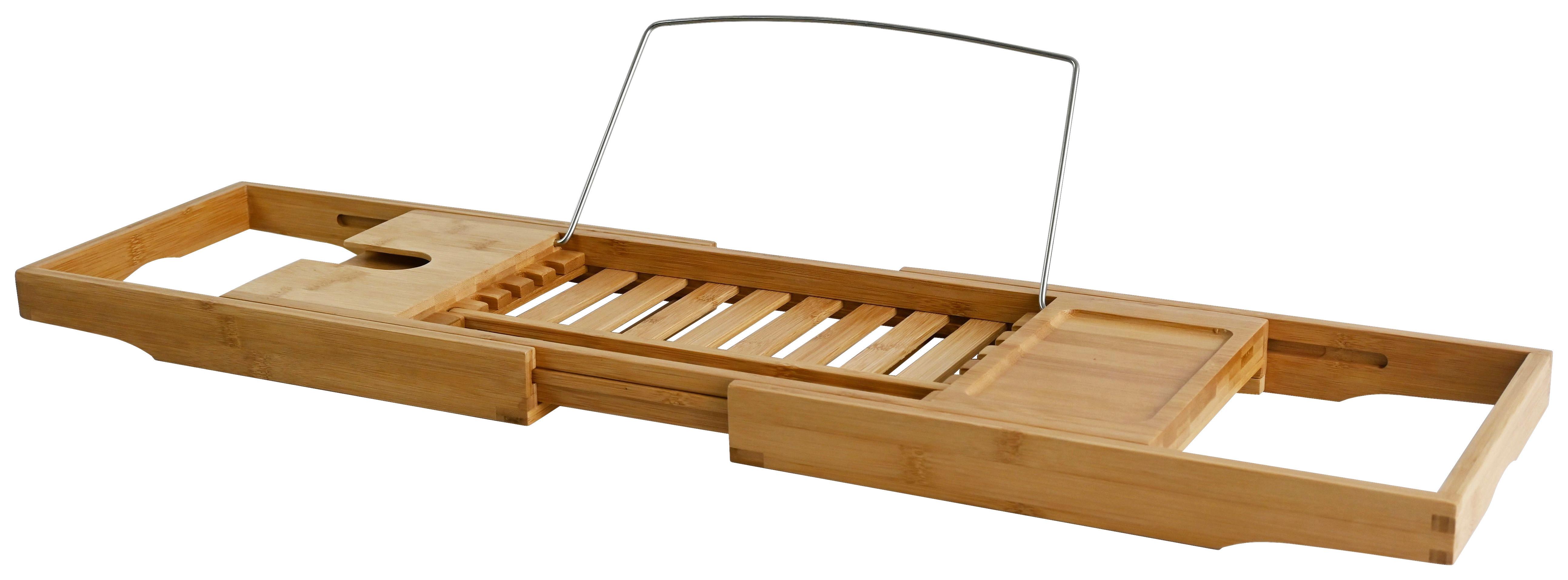 Polička do vany BETTY - přírodní barvy, Konvenční, kov/přírodní materiály (70-110/22/4cm) - Mömax